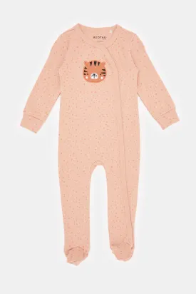 Baby Apricot Printed Sleepsuit