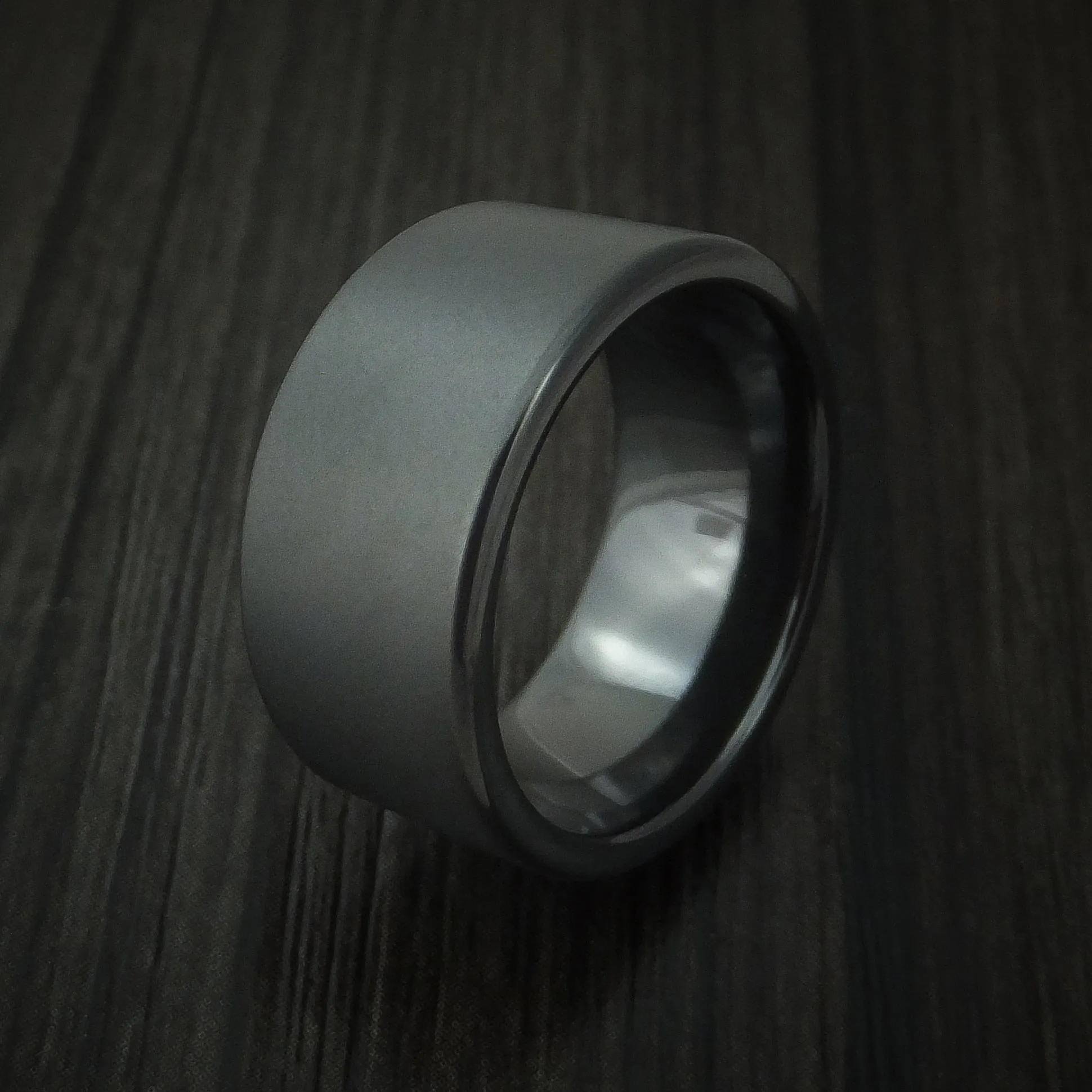 Black Titanium Men's Ring Traditional Style Band