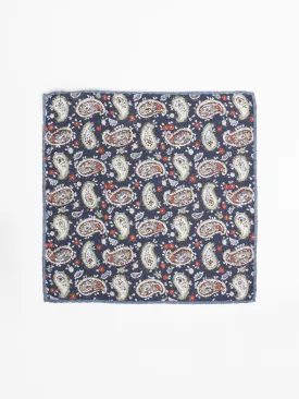 Blue Paisley Pocket Square