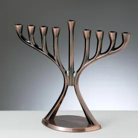 Copper Finish Modern Menorah