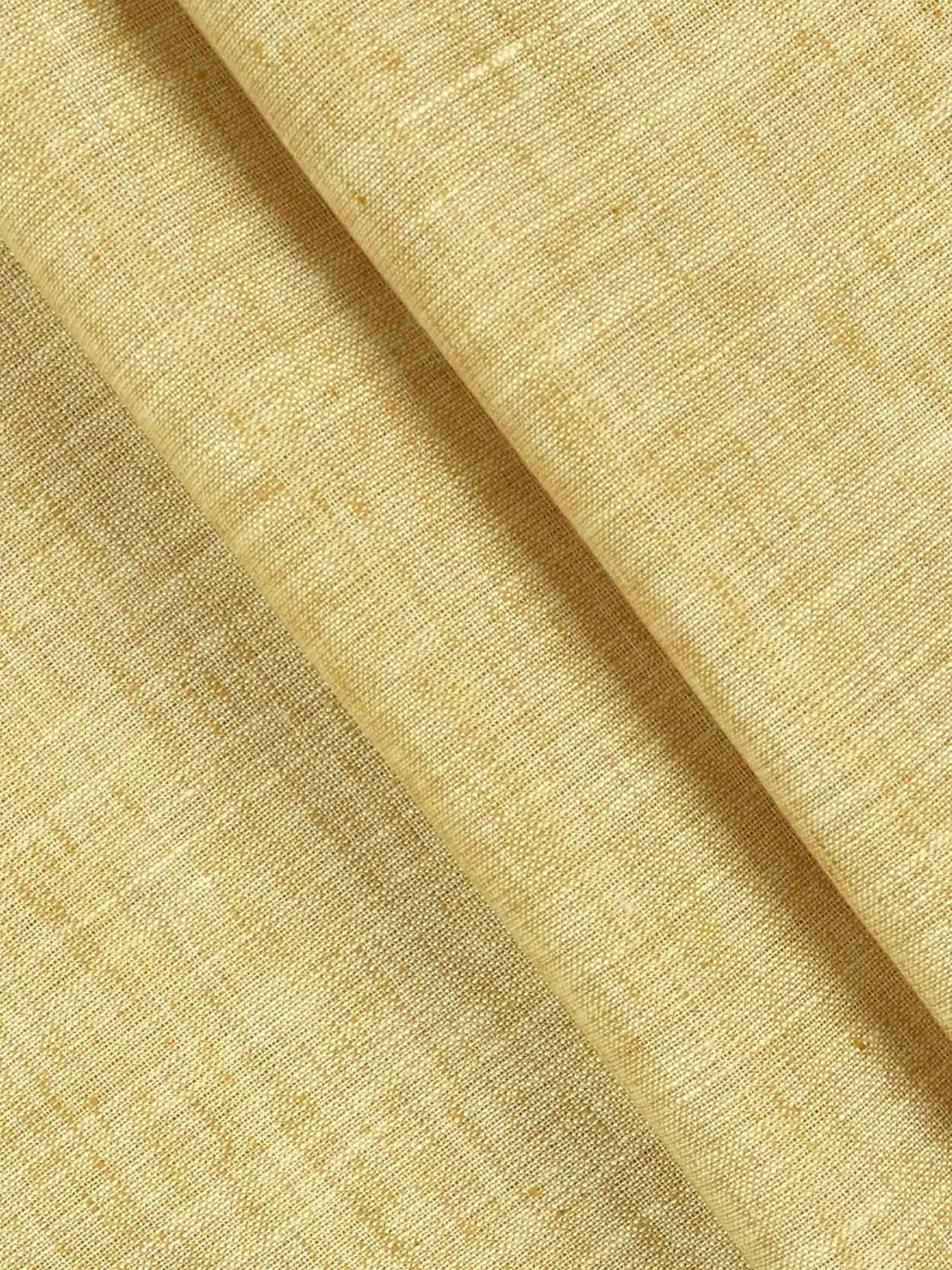 Cotton Blend Sandal Colour Kurtha Self Design Fabric Lampus