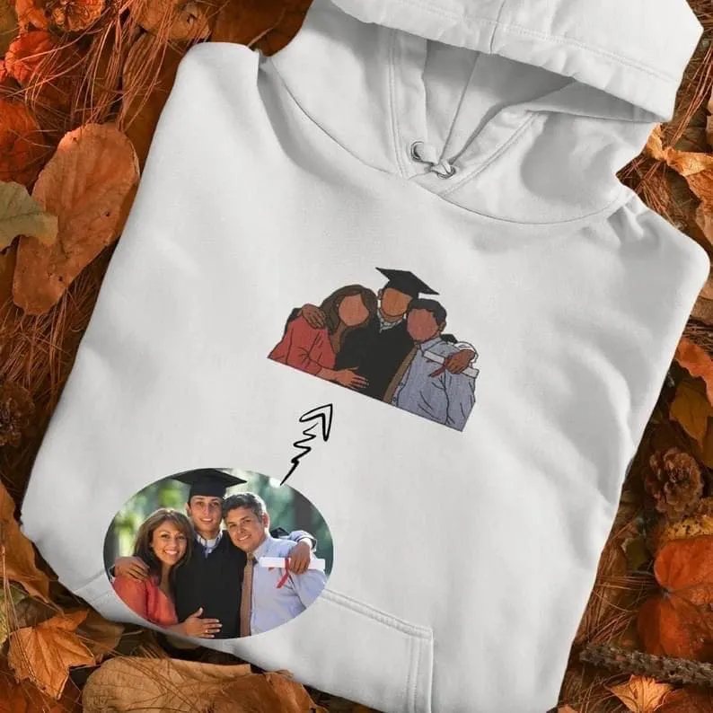 Custom Embroidered Family Couple Friend Single Portrait from Photo