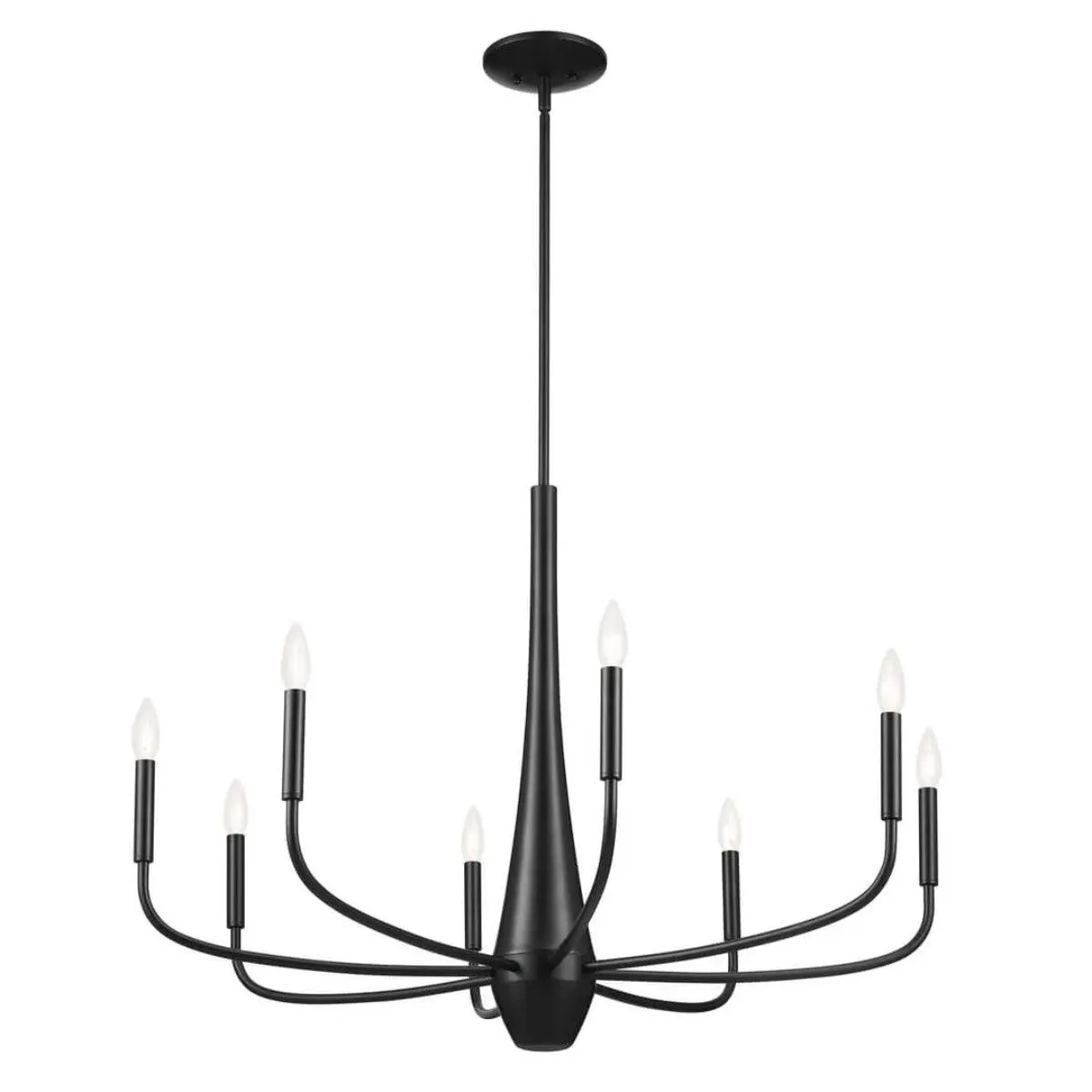 Deela 36" 8-Light Chandelier 1-Tier, Black Finish