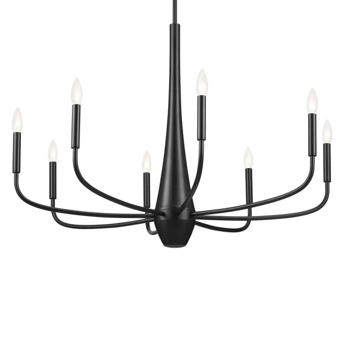 Deela 36" 8-Light Chandelier 1-Tier, Black Finish