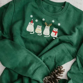 Embroidered Meowy Christmas Hoodie Sweatshirt T-Shirt