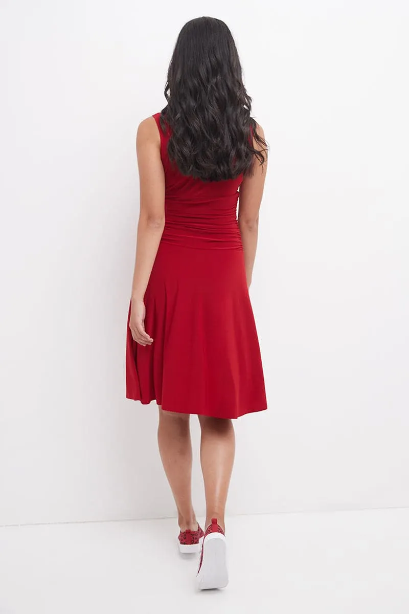 Form-Fitting Sleeveless Dress with Tummy Control