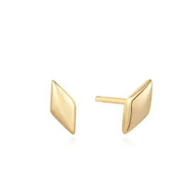 Gold Plated Geometric Stud Earrings by Ania Haie