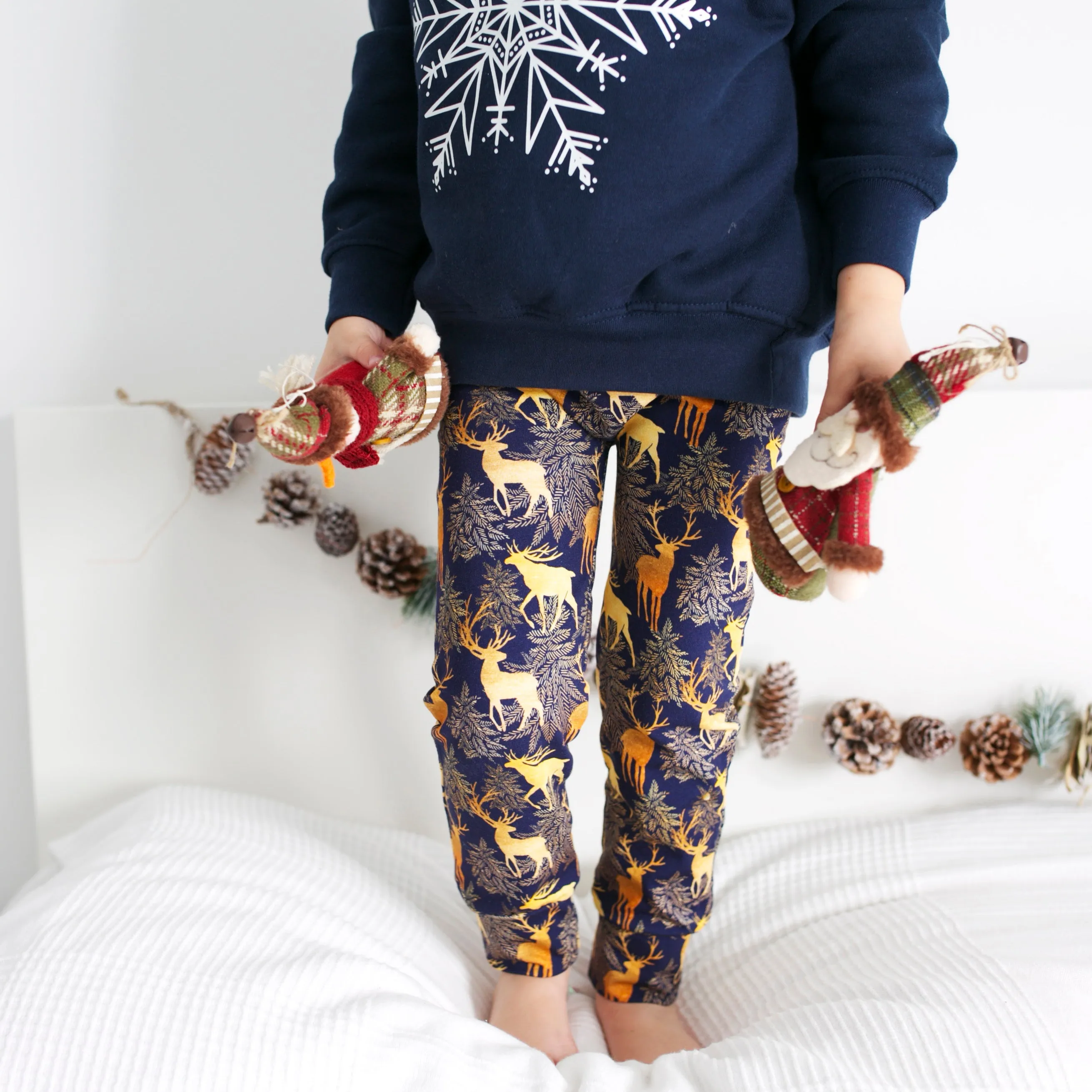 Golden Stag Print Leggings