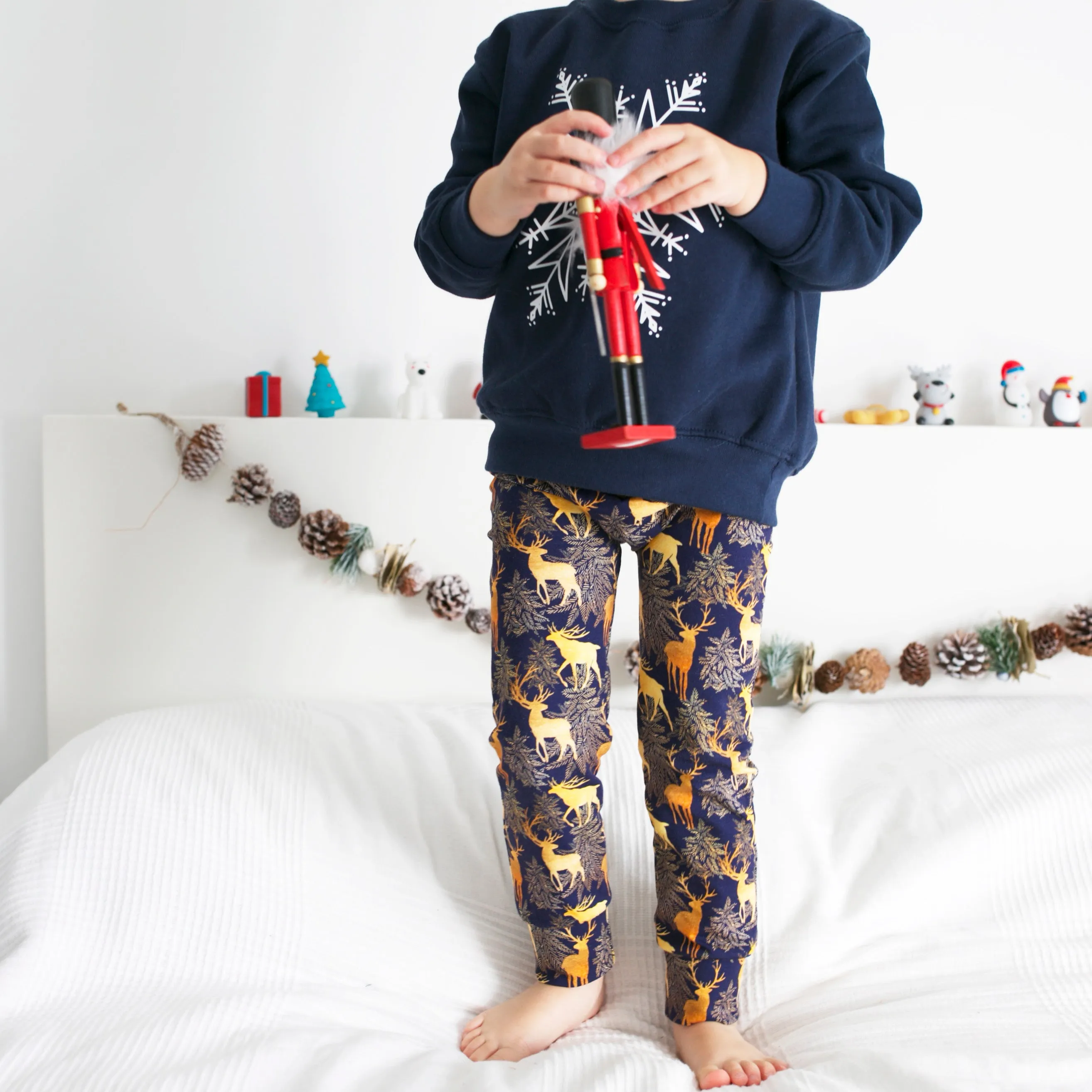 Golden Stag Print Leggings