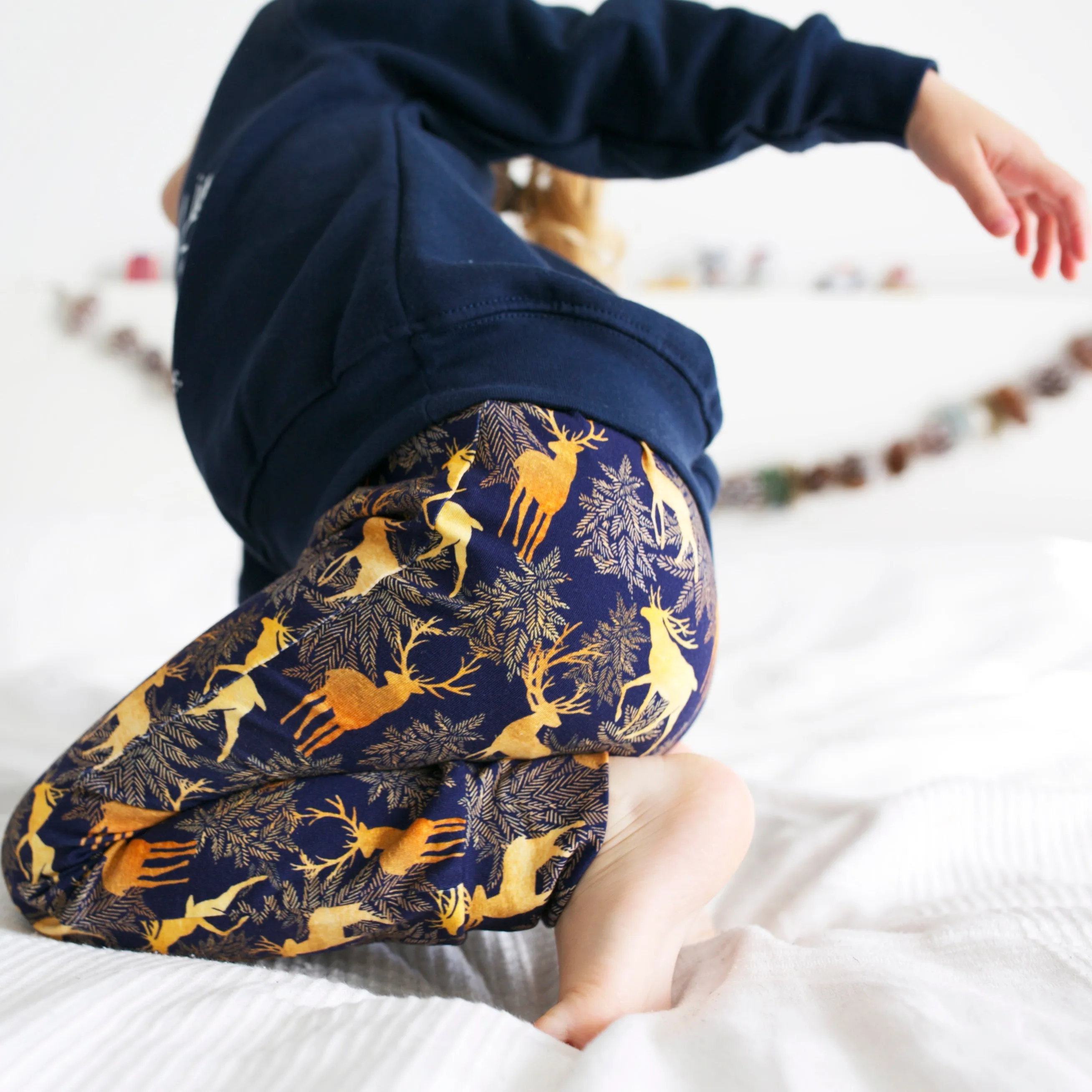 Golden Stag Print Leggings