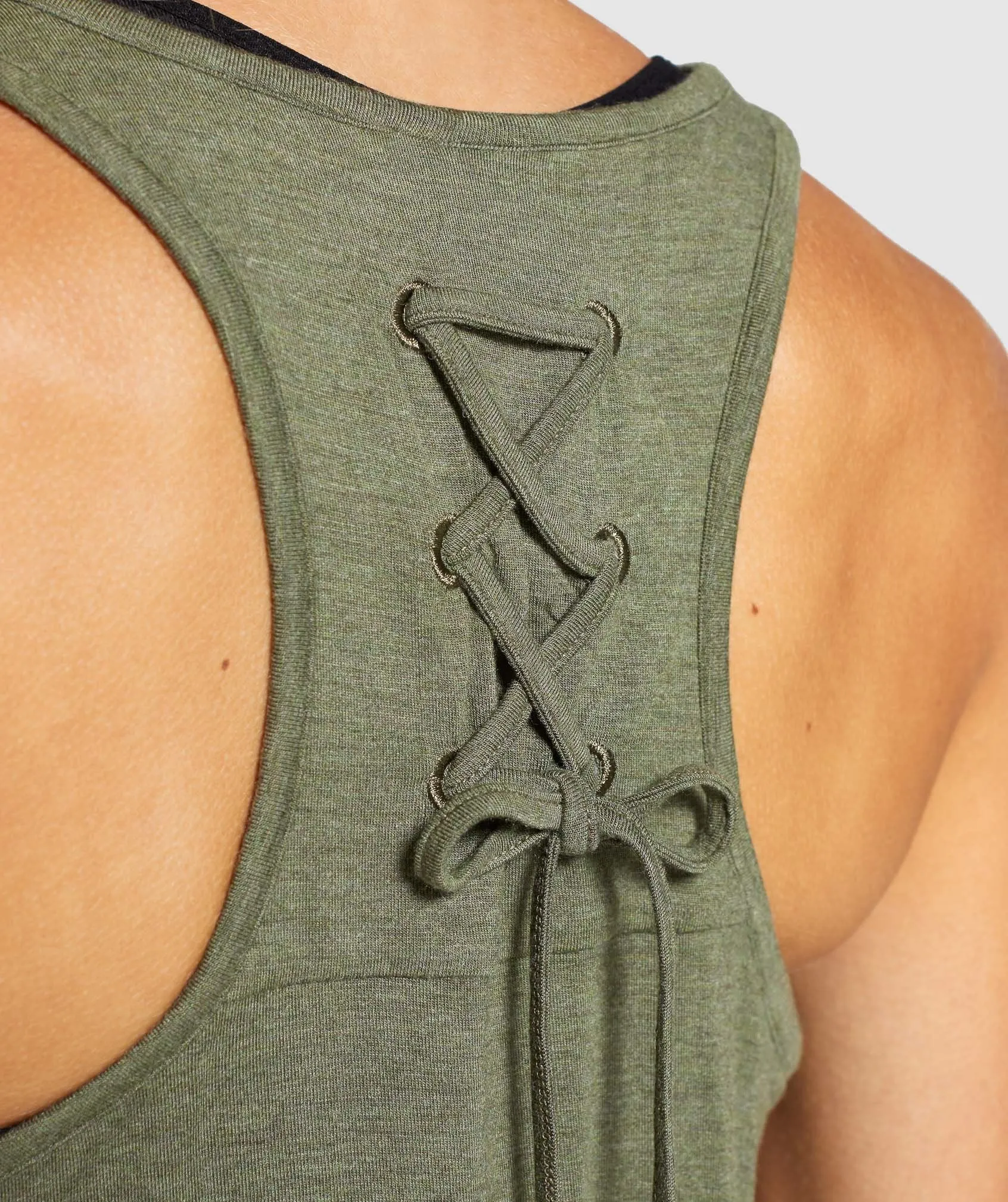 Gymshark Lace Back Vest - Khaki Marl