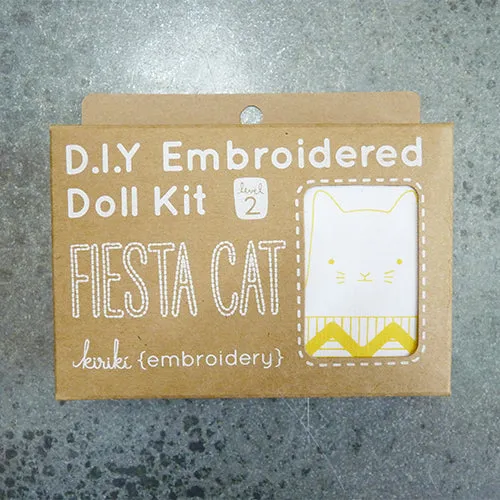 Kiriki Press Embroidered Doll Kit - Fiesta Cat