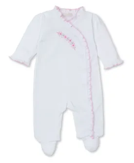 Kissy Kissy Premier Fall Swag White Hand Embroidered Footie