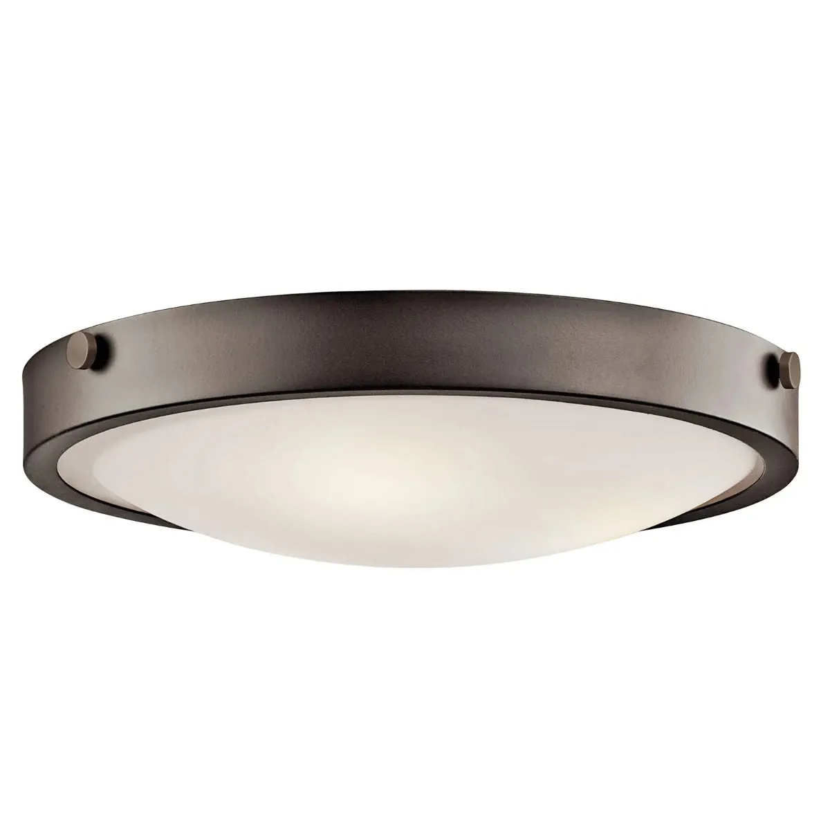 Lytham 17" 3-Light Flush Mount Light with Clear Satin Etched Glass, Olde Bronze Finish