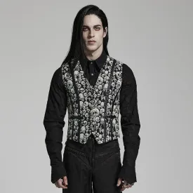 Men's Gothic Skulls Printed Vest