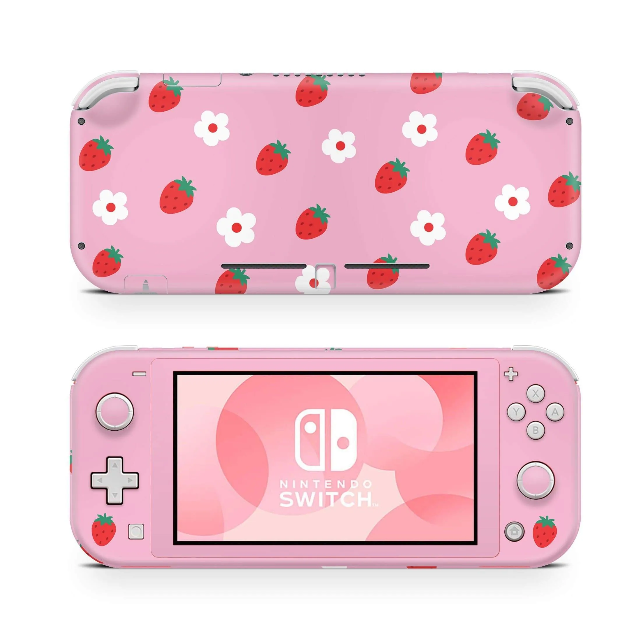 Nintendo Switch Lite Skin Decals - Sweet Strawberries - Wrap Vinyl Sticker