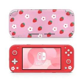 Nintendo Switch Lite Skin Decals - Sweet Strawberries - Wrap Vinyl Sticker