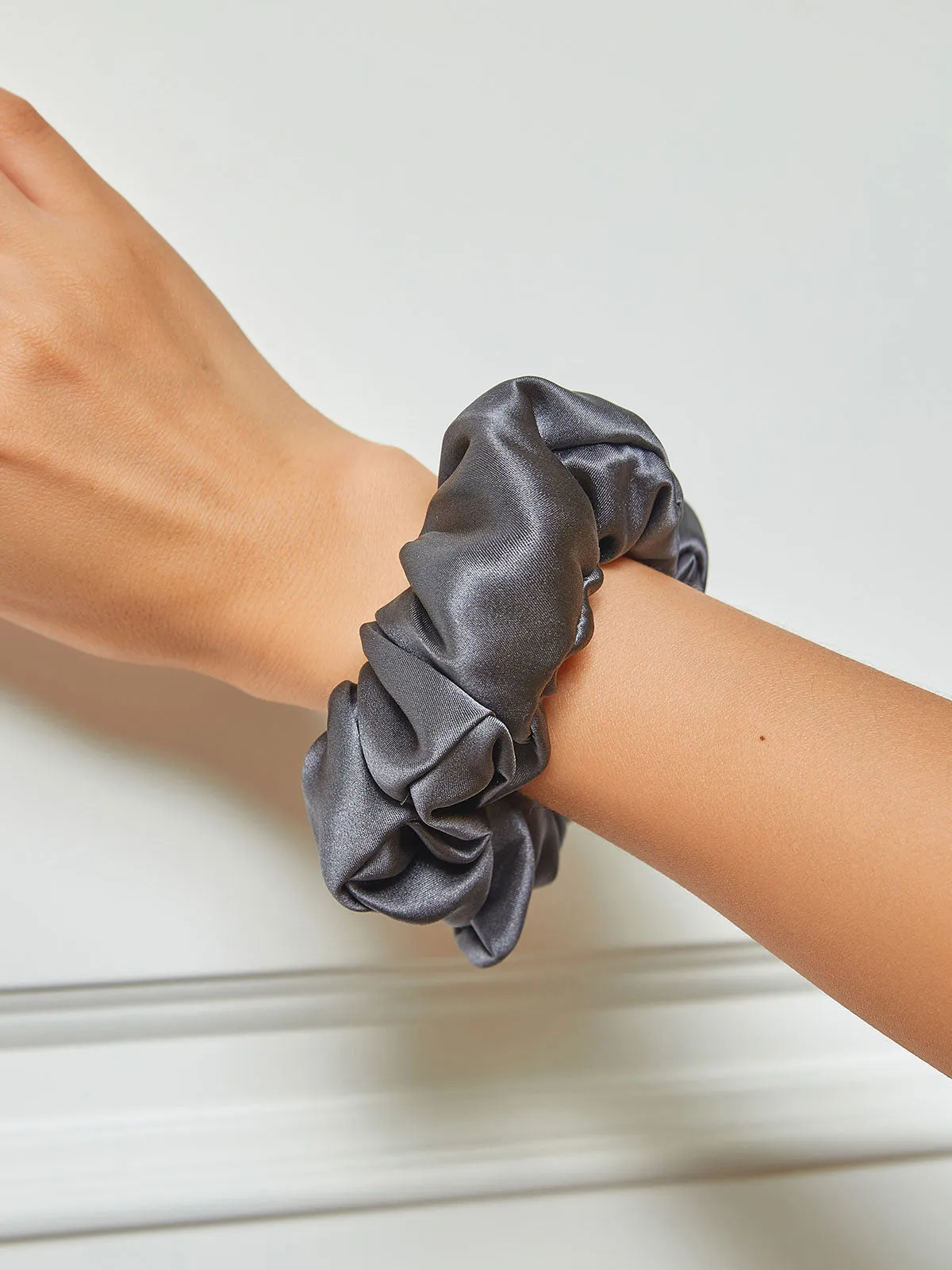 Pure Silk Midnight Scrunchies - 3.5cm