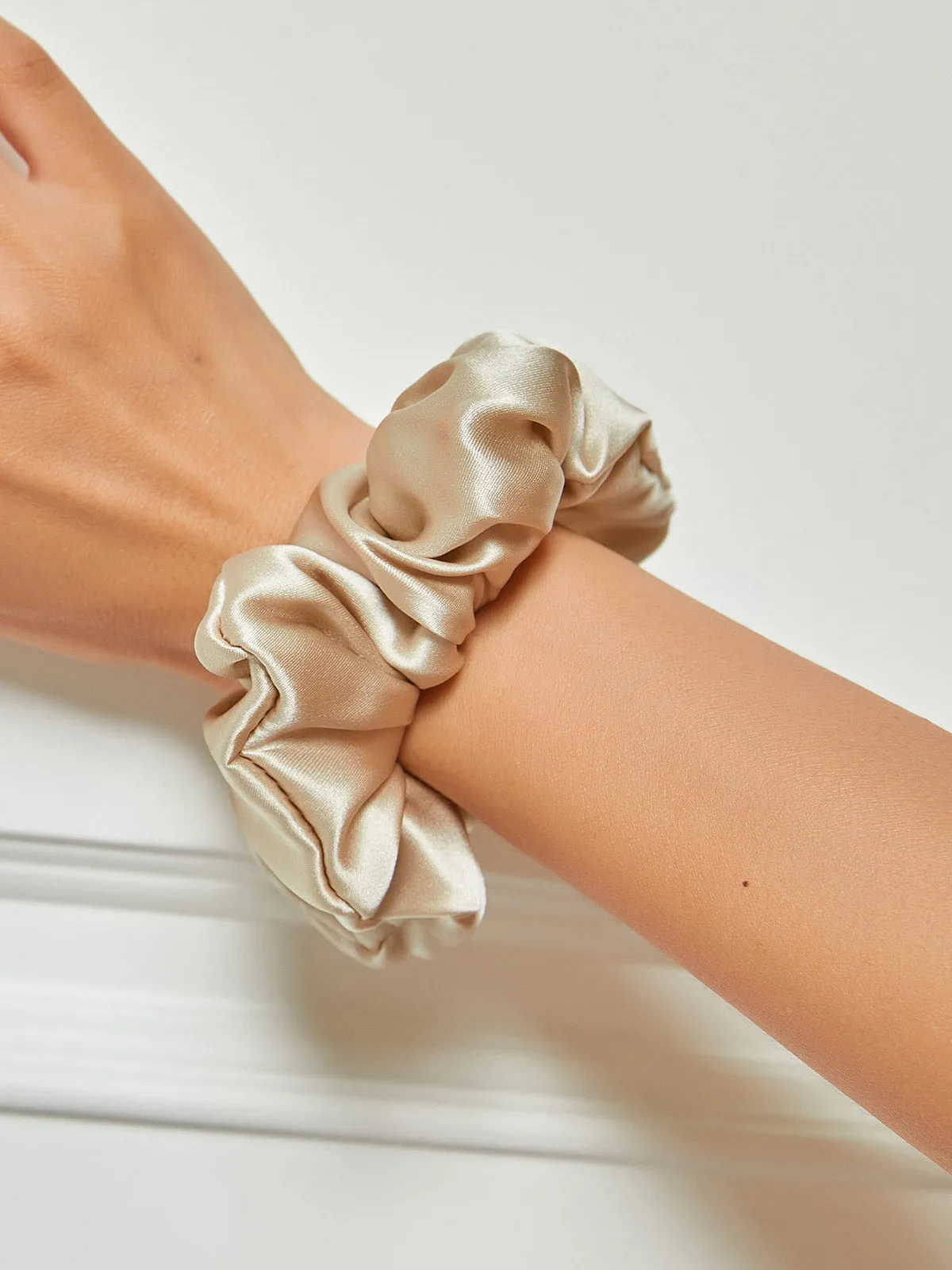 Pure Silk Midnight Scrunchies - 3.5cm