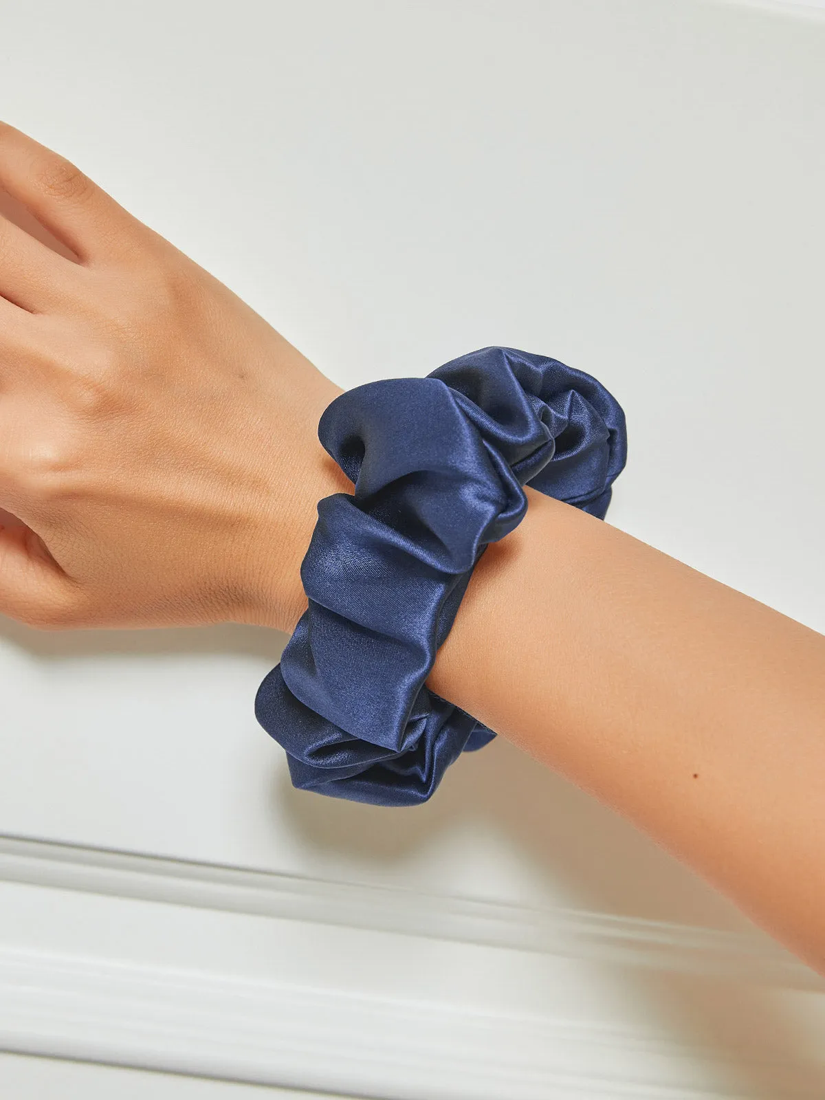 Pure Silk Midnight Scrunchies - 3.5cm