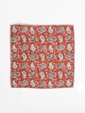 Red Paisley Pocket Square