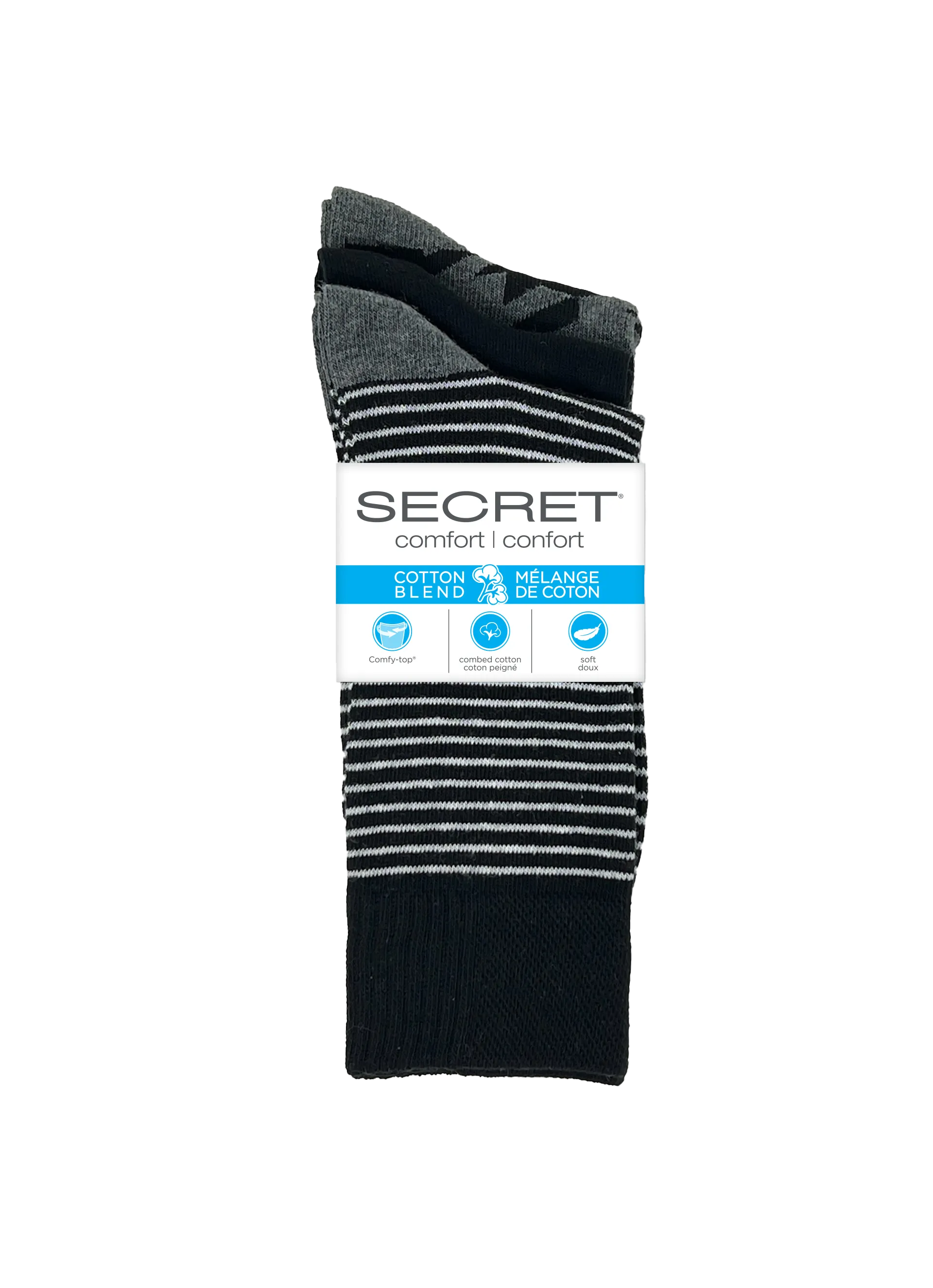 SECRET® Comfort Cotton Fashion Crew - 3 Pairs