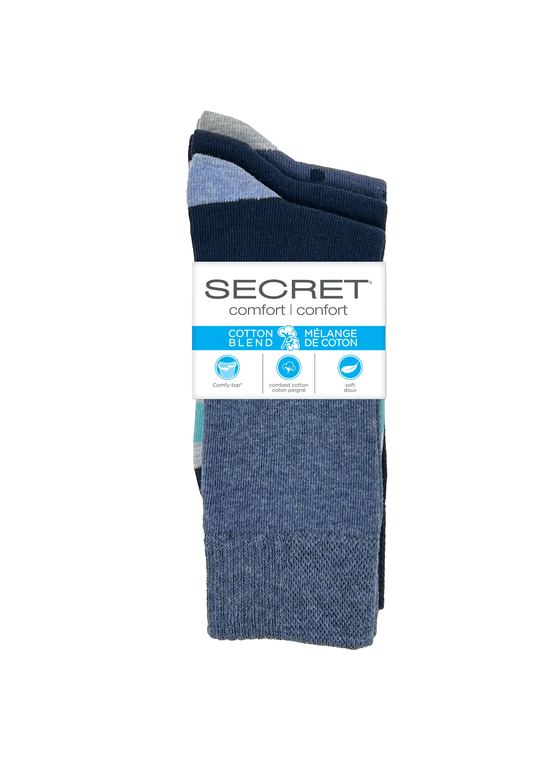 SECRET® Comfort Cotton Fashion Crew - 3 Pairs