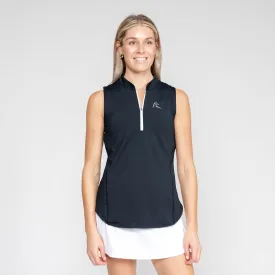 Solid Sleeveless Zip | Solid - Black