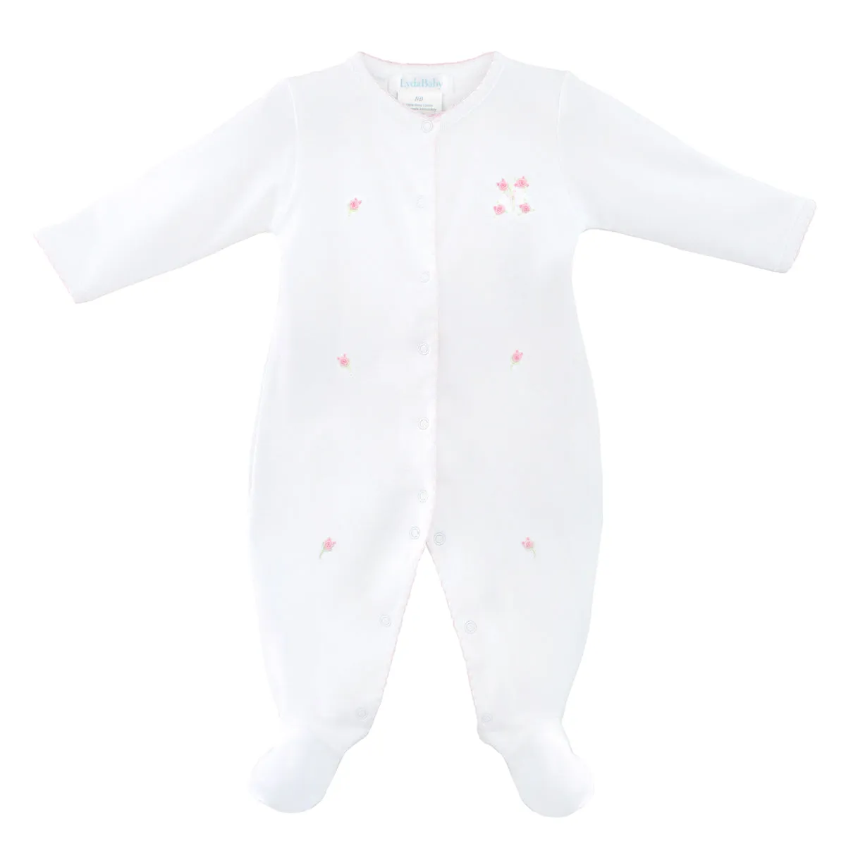 Sweet Roses Embroidery Footie | Baby Girl